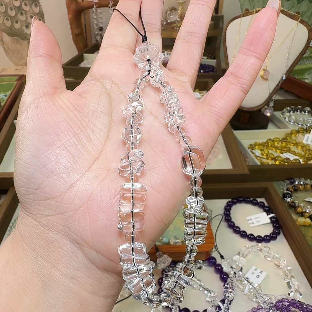 晴***曦手链水晶未镶嵌天然白水晶手机链199
