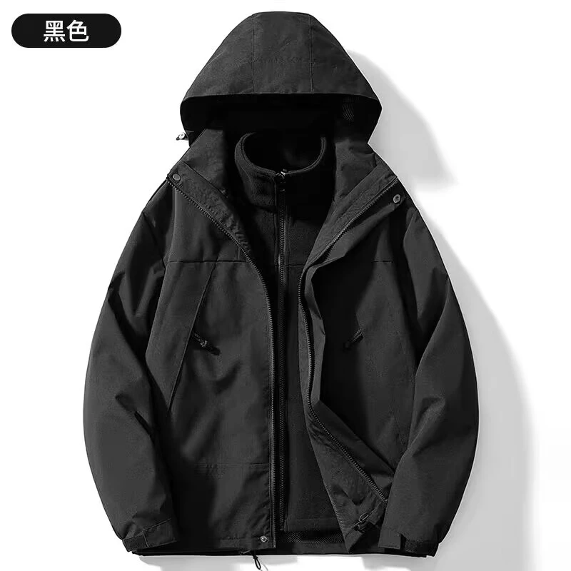 三合一冲锋驼家衣加绒加厚防风防水休闲男女同款户外登山冲锋衣