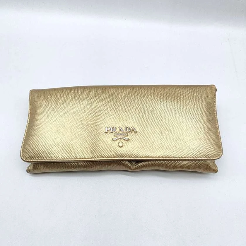 95新 Prada/普拉达 金色钱包1331 1636