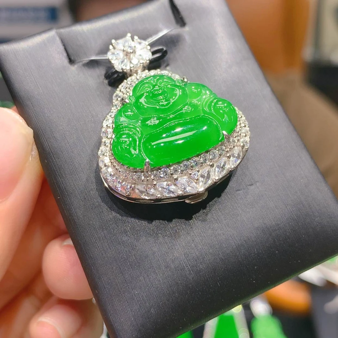 【闪购商品】翡翠银S925镶嵌颈饰4柒姐