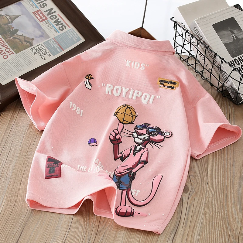 男童夏装短袖POLO衫2025新款夏季中大童男孩夏款上衣酷帅