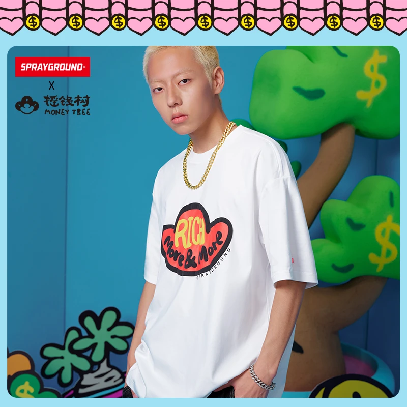 【摇钱树】SPRAYGROUND鲨鱼嘴短袖T恤潮流印花纯棉圆领JM WE120253
