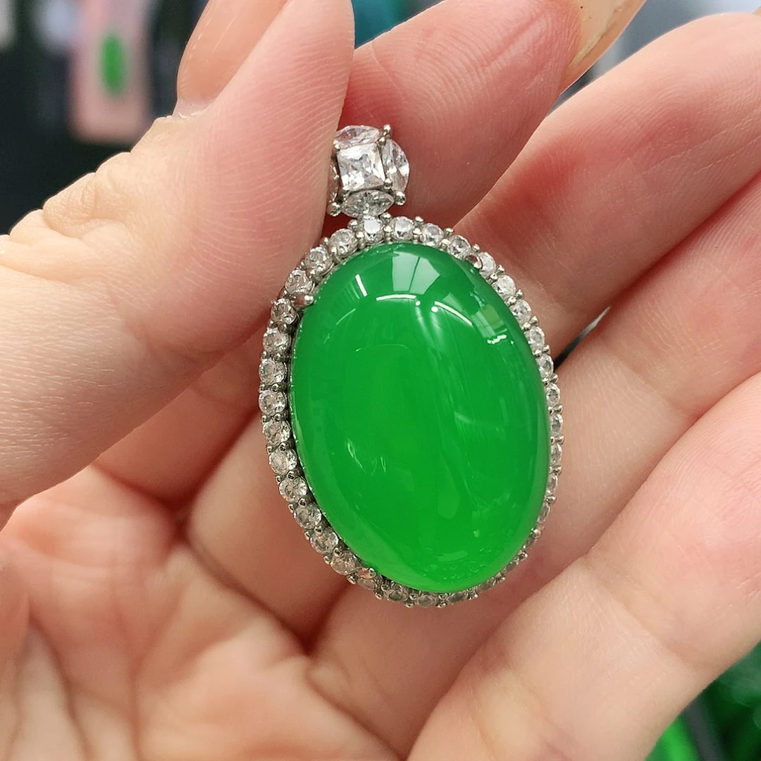 银S925镶嵌吊坠玛瑙/玉髓