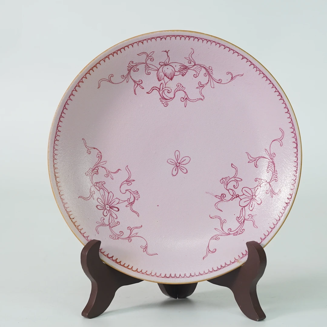 LABC251108053【十竹斋】清乾隆胭脂红釉什锦红上红赏盘（本朝本款）