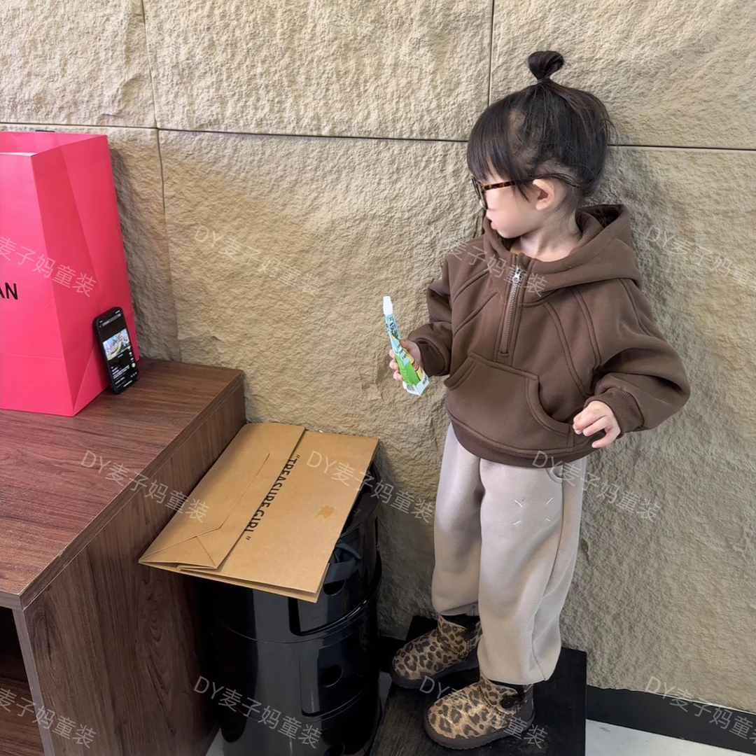 现货MZ.儿童冬季新款加绒小众休闲百搭套装1331