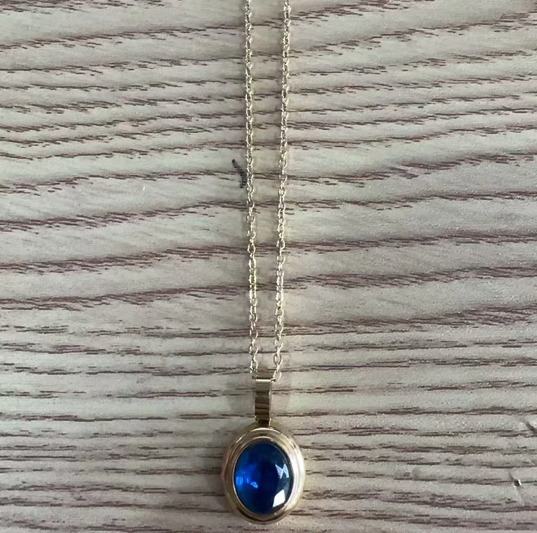 2213蓝色圆球项链