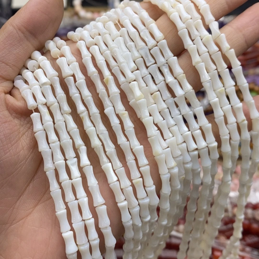 未镶嵌玛瑙/玉髓珠宝半成品一条天然4×8淡水贝壳竹节