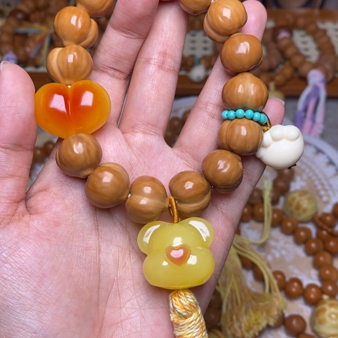 猴头核桃吊坠全品屁桃手持➕熊头爱心猫爪卡环