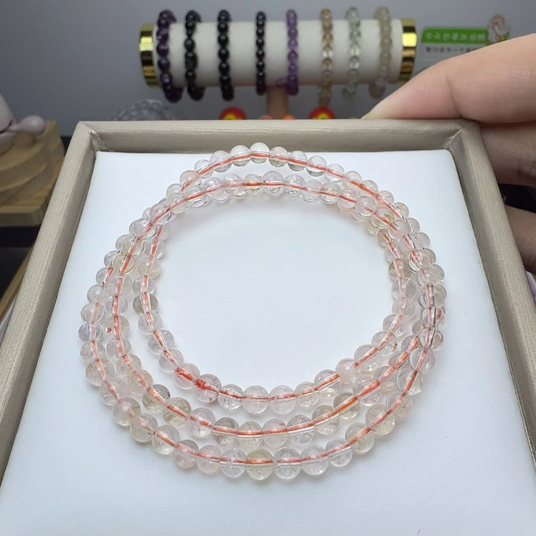 水晶手串未镶嵌天然塔晶三圈