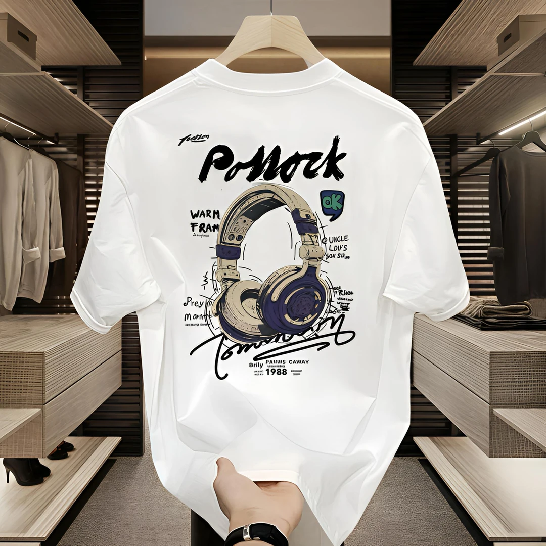 网红潮牌男士纯棉圆领短袖T恤男圆领上衣印花美式高街潮流休闲T恤