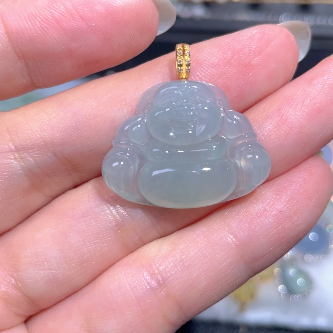 颈饰18K金镶嵌翡翠翡翠
