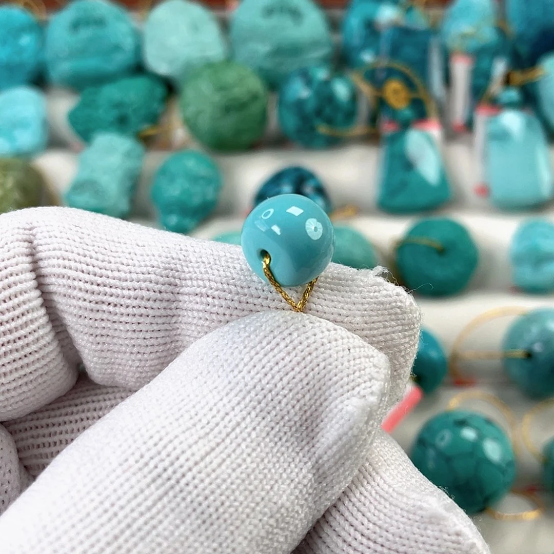 绿松石未镶嵌车挂直径10.3