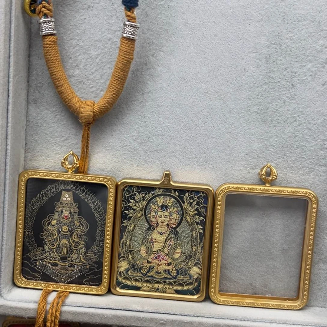 吊坠琥*铜双面扎基大日绳子10