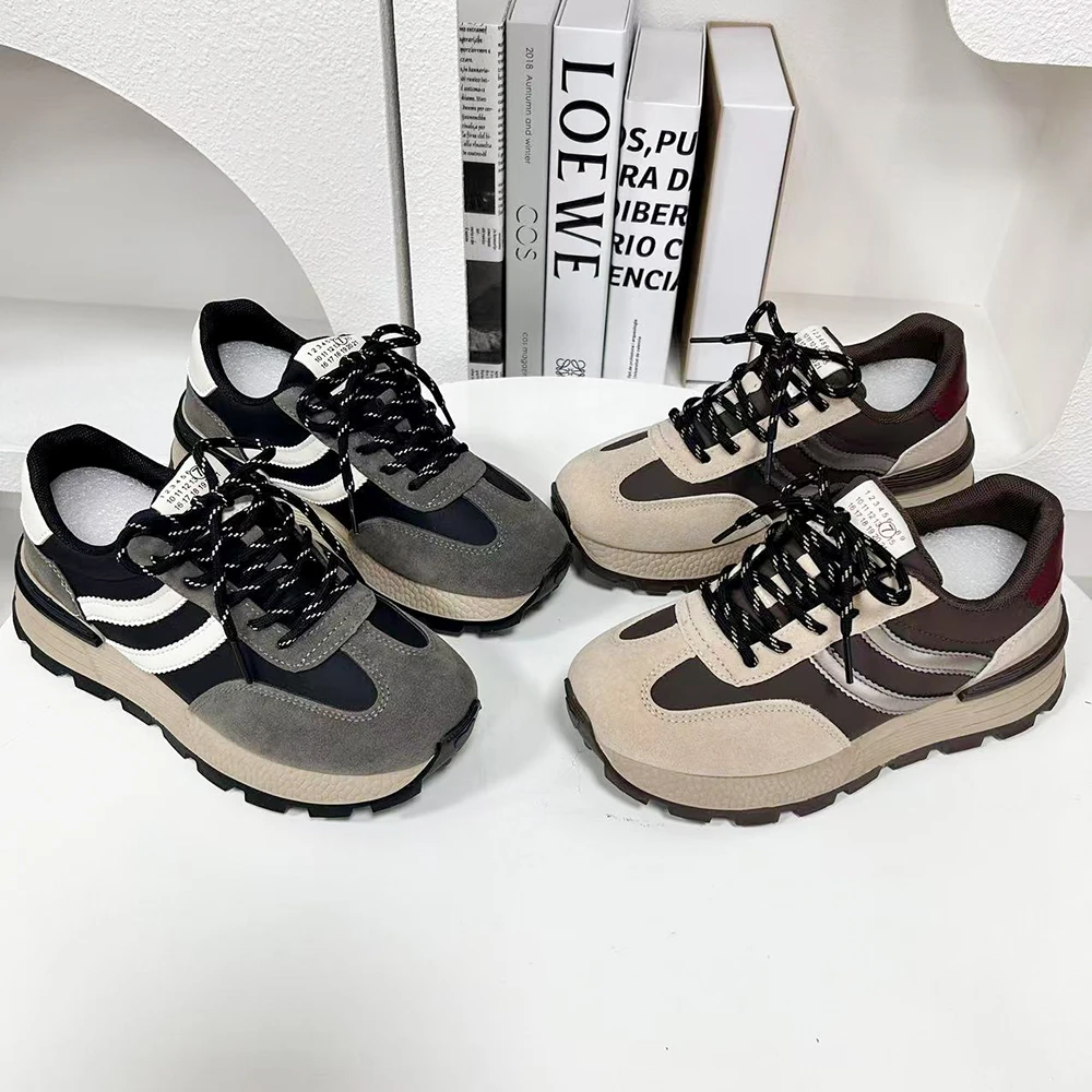 3475 复古厚底休闲运动阿甘鞋女2025新款港风女鞋百搭美式德训鞋