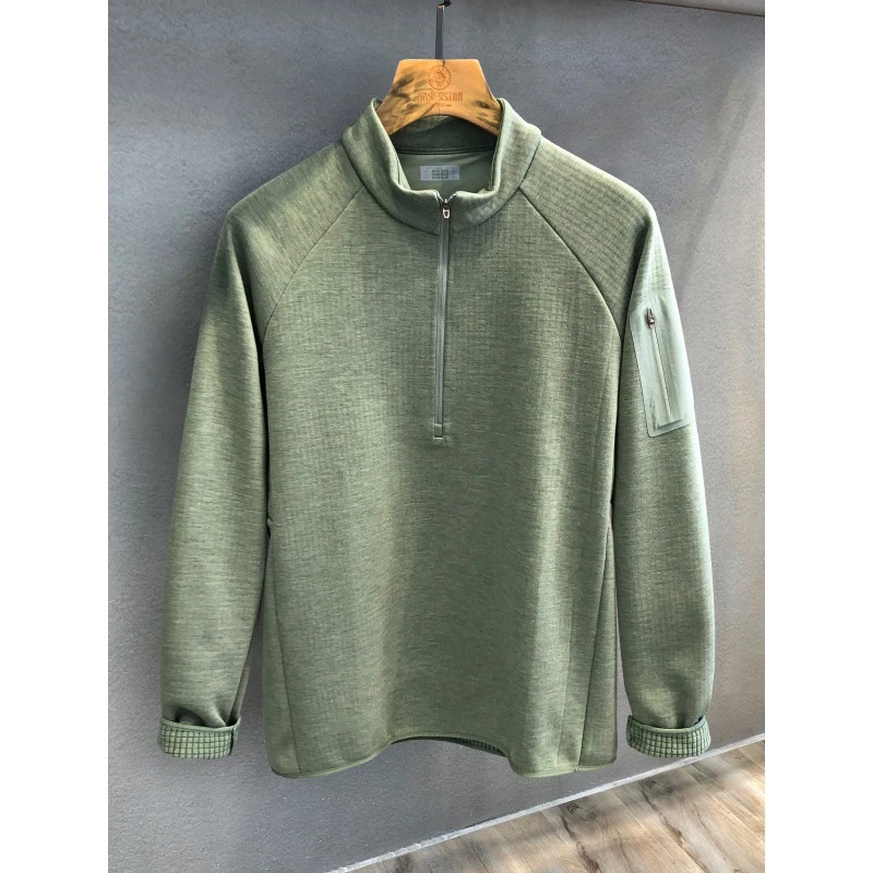 美式街头300斤大码运动痞帅长袖T恤春秋男女半拉链骑行洋气打底衫