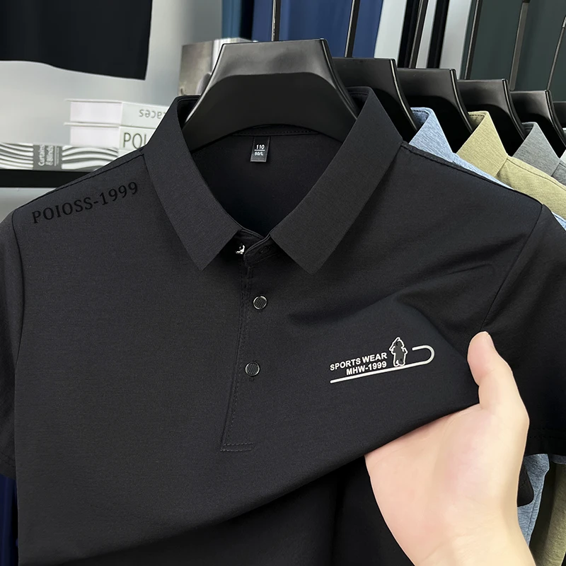 金狐狸【清仓折扣】新款男士短袖t恤刺绣透气polo衫商务翻领体恤
