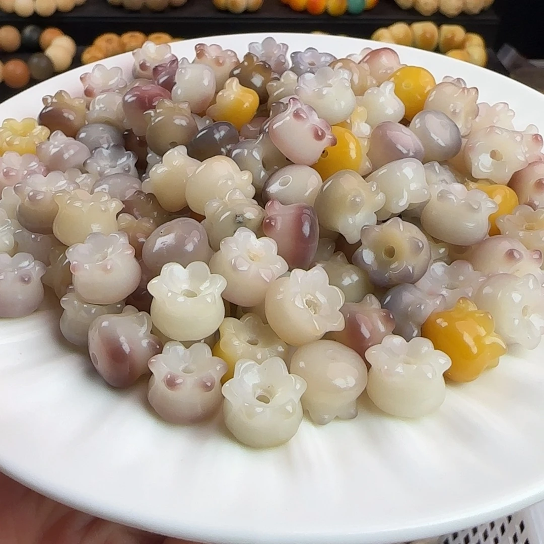 菩提根/象牙果手串卡12水晶葡萄铃兰花20颗