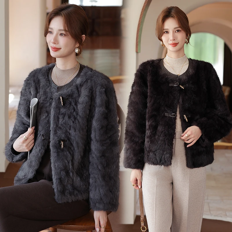 2025年轻妈妈冬装女水貂绒外套婆婆装时尚上衣40岁50阔太太保暖