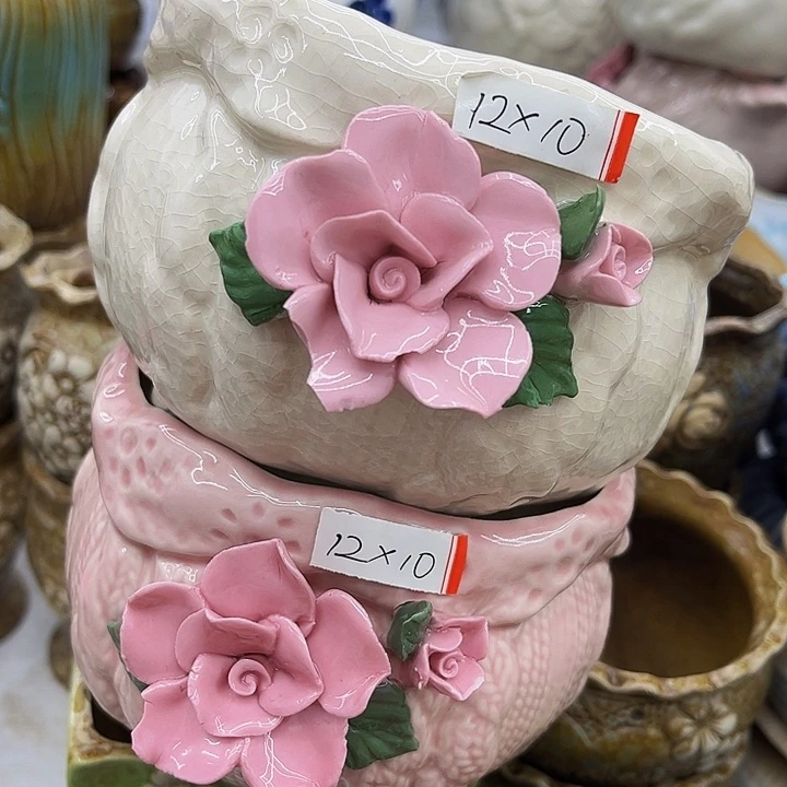 多肉绿植陶瓷花盆9.9包邮，有空