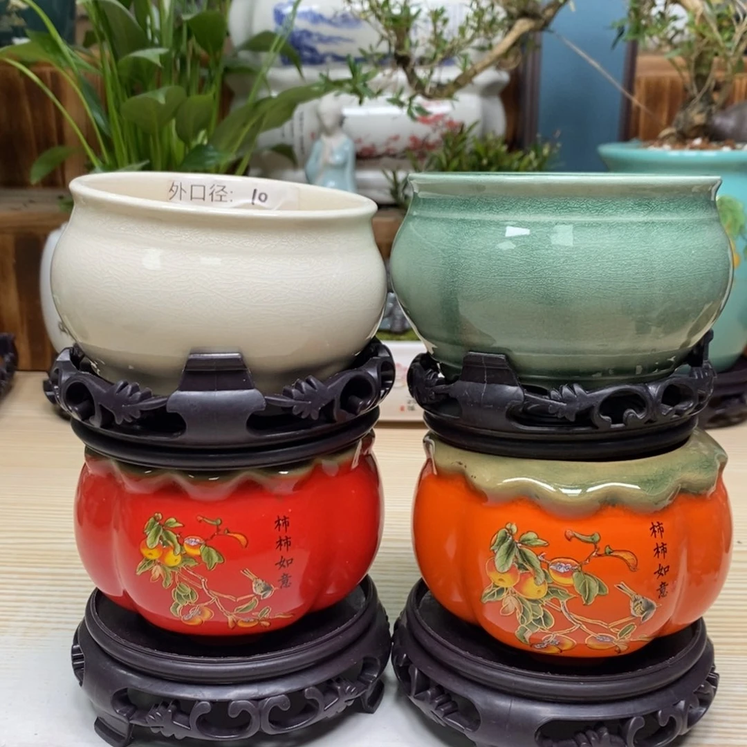 紫砂陶瓷花盆浮力