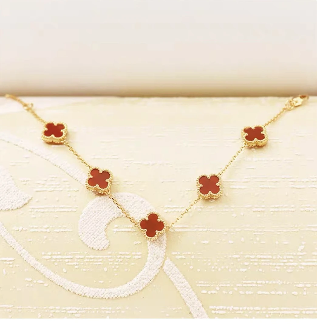 钛钢手链 钛钢迷你四叶草五花手链 高级定制系列 链长16+4cm