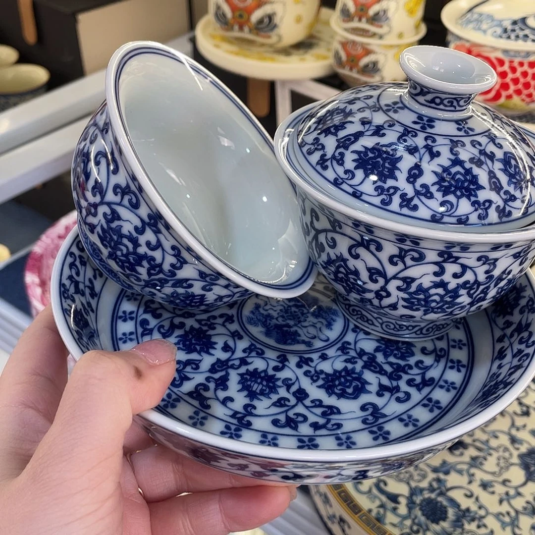 陶景德陶瓷盖碗茶具