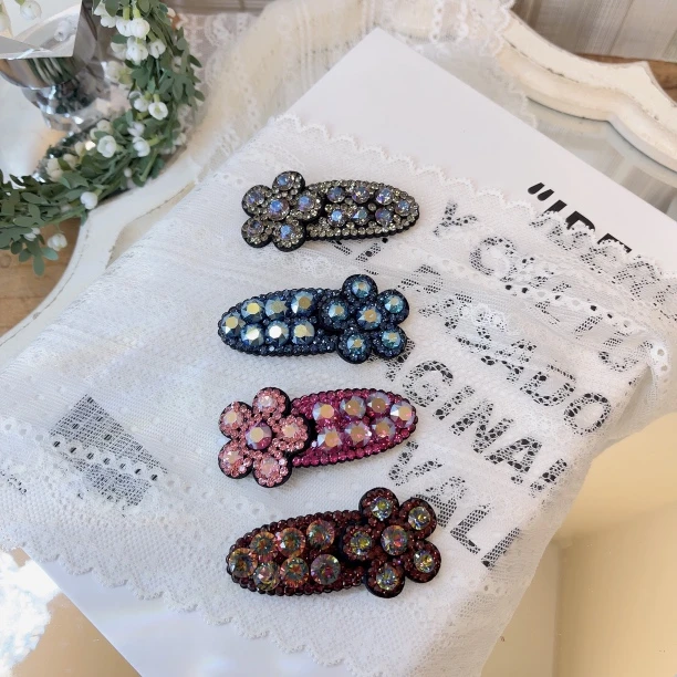 W573韩系设计清新甜美可爱春夏花花边夹