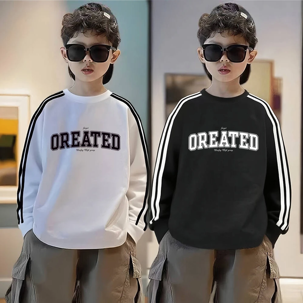 春秋中大男童纯棉长袖T恤字母印花内搭打底衫潮酷痞童装印花上衣