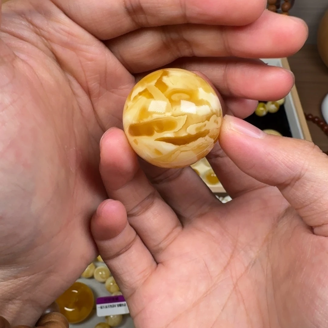 手链蜜蜡未镶嵌32.2橘低妖孽蜜蜡珠
