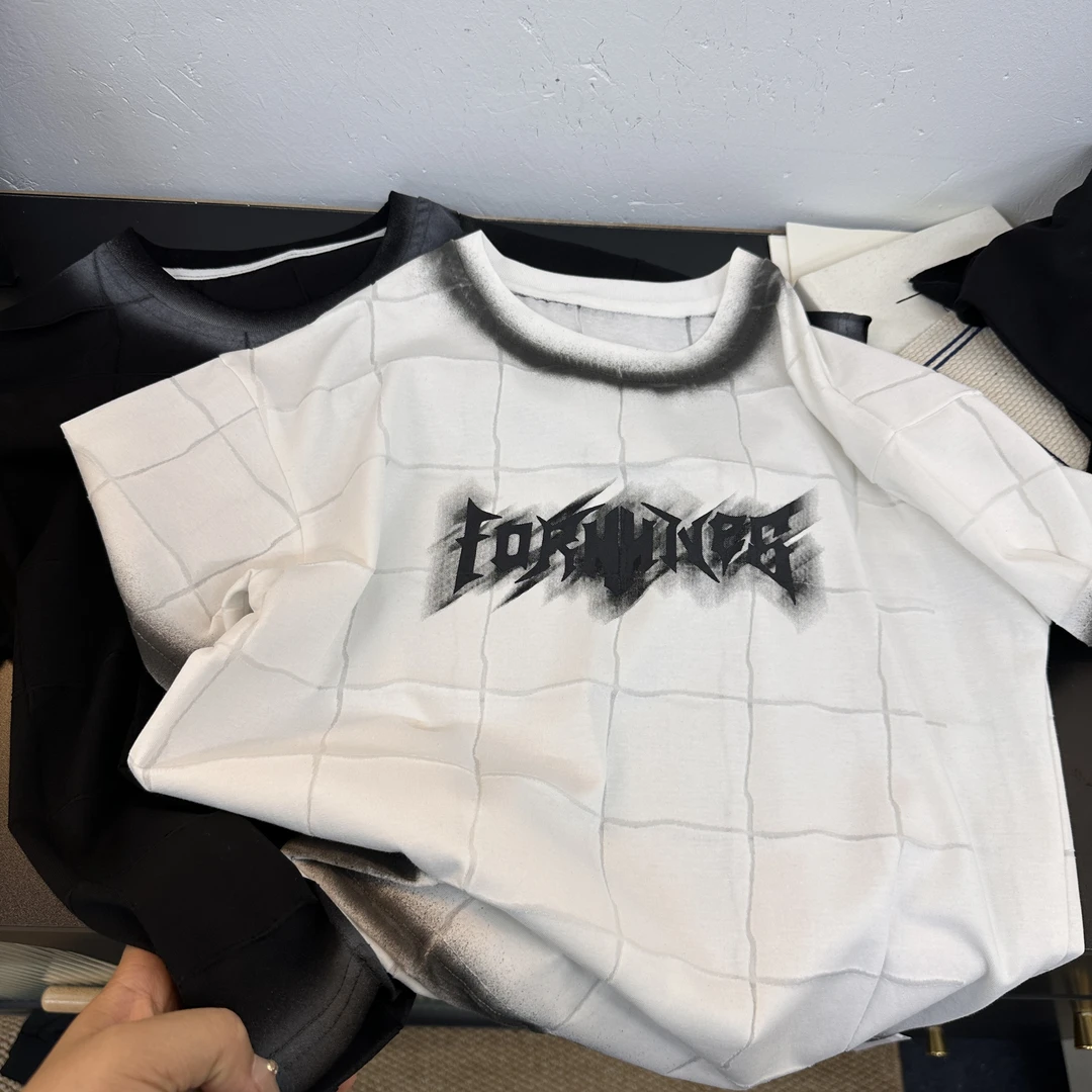 3804夏季时尚潮流百搭洋气晕染男女童短袖