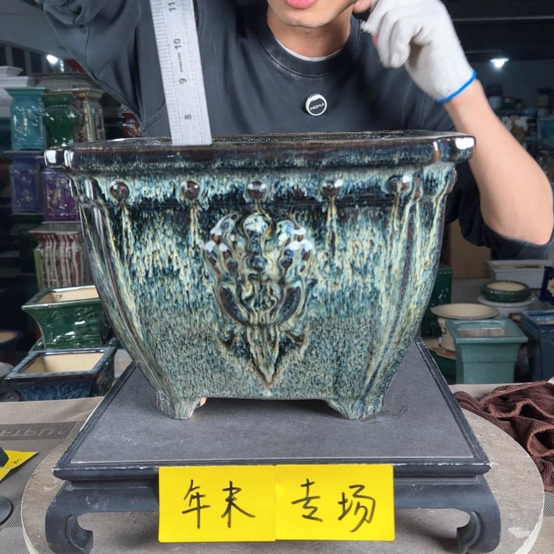 一风堂石湾花盆。高温裂微瑕