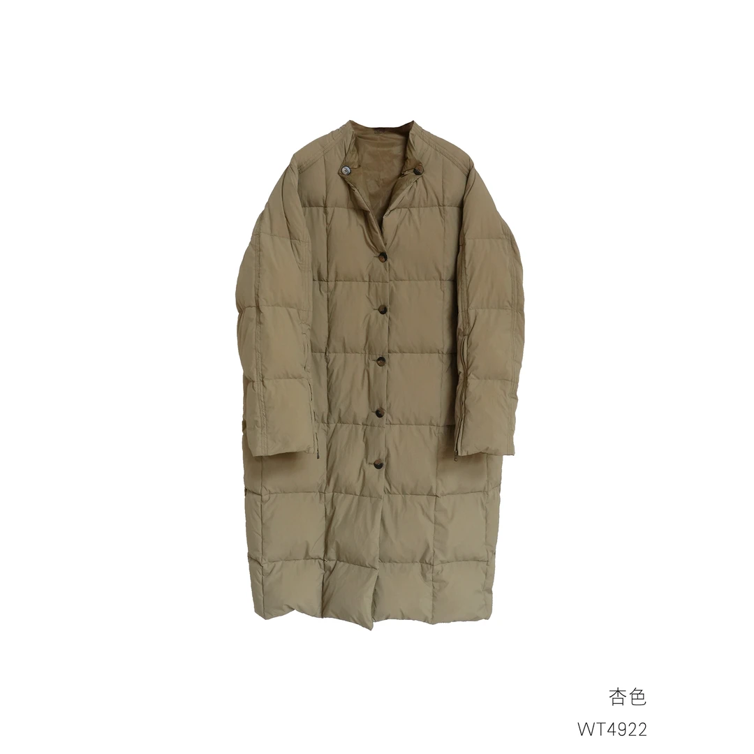 几见 原创设计白鸭绒羽绒服长款外套保暖简约面包服复古风WT4922