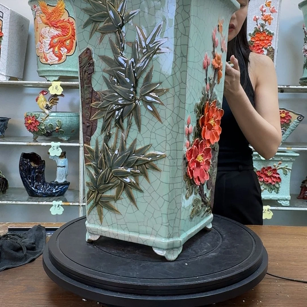 北***.无花朵石湾盆350陶泥花盆