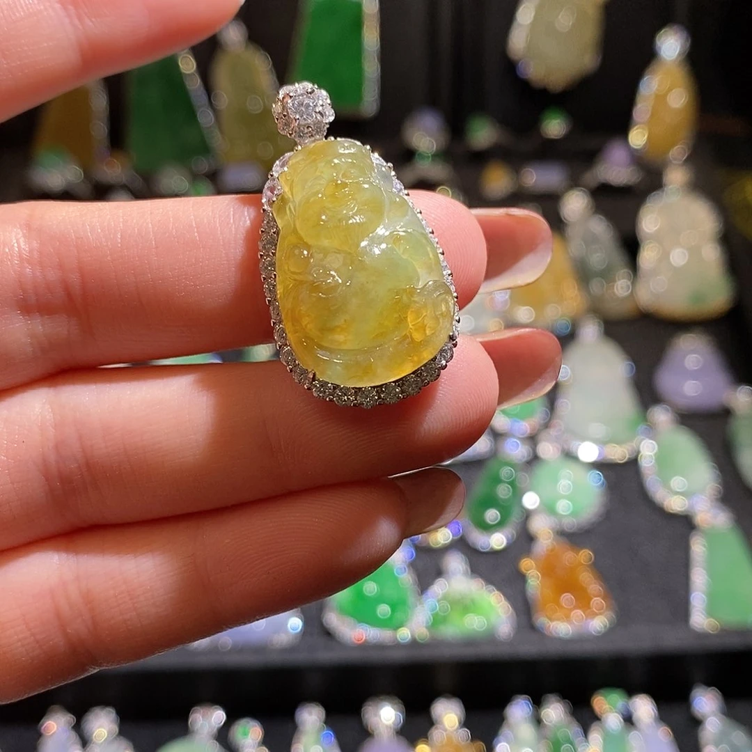 颈饰银S925镶嵌翡翠天然翡翠