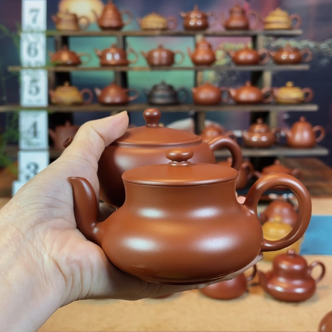 茶壶紫砂惠*乖潮州手工手拉朱泥君德、广源壶