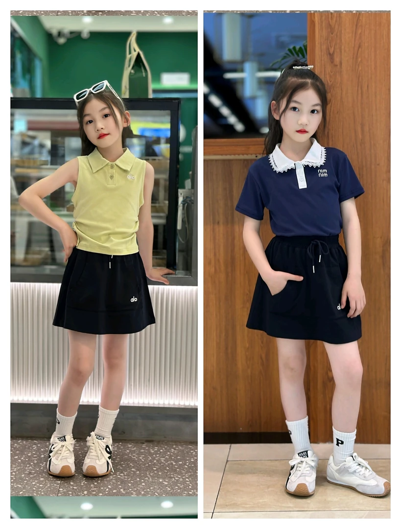2025女童夏季夏款时尚韩版百搭新款高级洋气重工字母透气套装