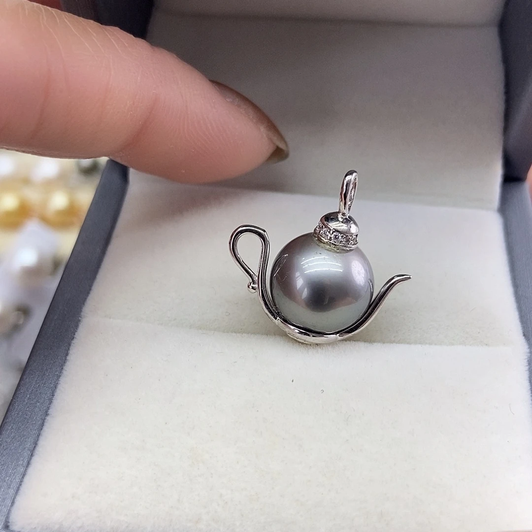 银S925镶嵌吊坠(不含链)海水珍珠