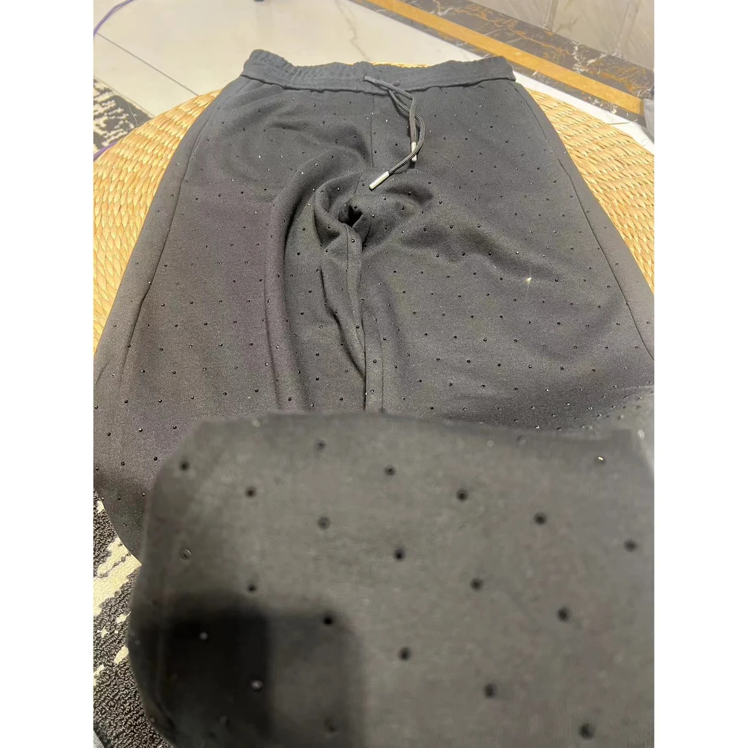 包嫂-大版【6240加厚弯刀裤】全钻新款春夏季显瘦辣妹ins阔脚水洗