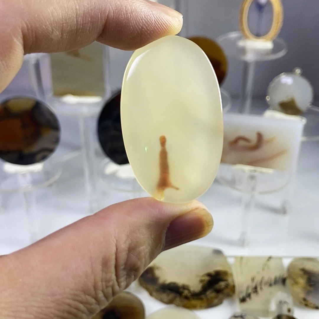 合成碳硅石非金属时尚图纹画面石饰品