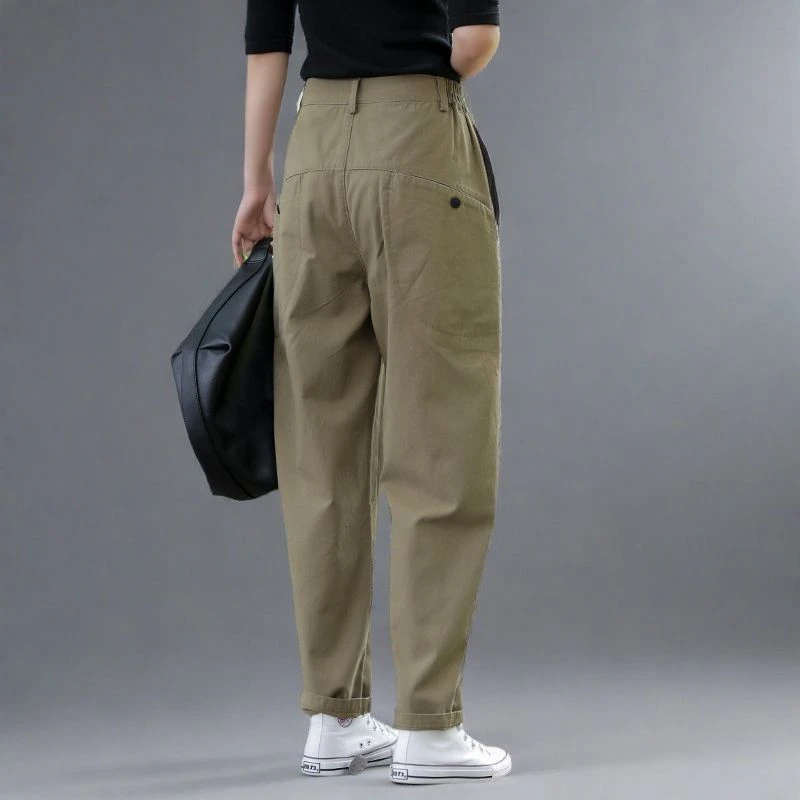 小个子工装裤女夏季高腰显瘦2025年新款萝卜裤宽松百搭休闲哈伦裤