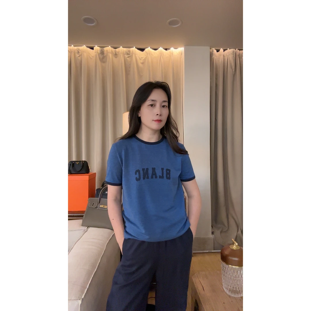 小众轻奢高级感复古拼接撞色印花字母短袖T恤MA4SYDZ0159