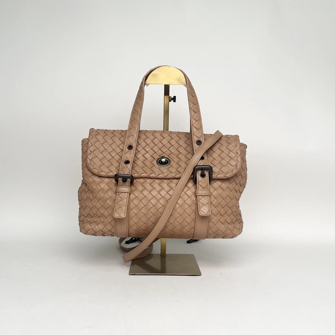 95新 BOTTEGA VENETA/葆蝶家 小花Jerry活动奶茶色 邮差包