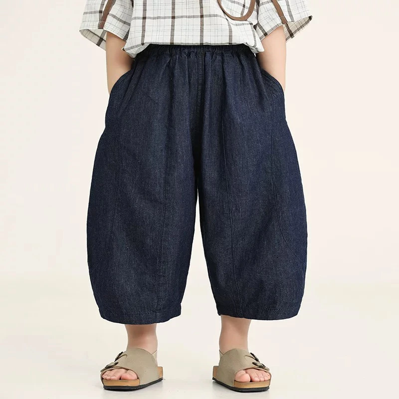 儿童牛仔短裤薄款2025夏季新款中小童宽松休闲7分裤宝宝百搭中裤