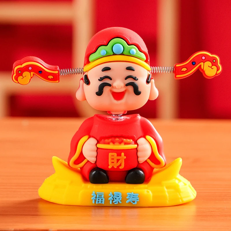 财神爷汽车摆件创意公仔装饰办公桌如意财神卡通车内小摆件装饰