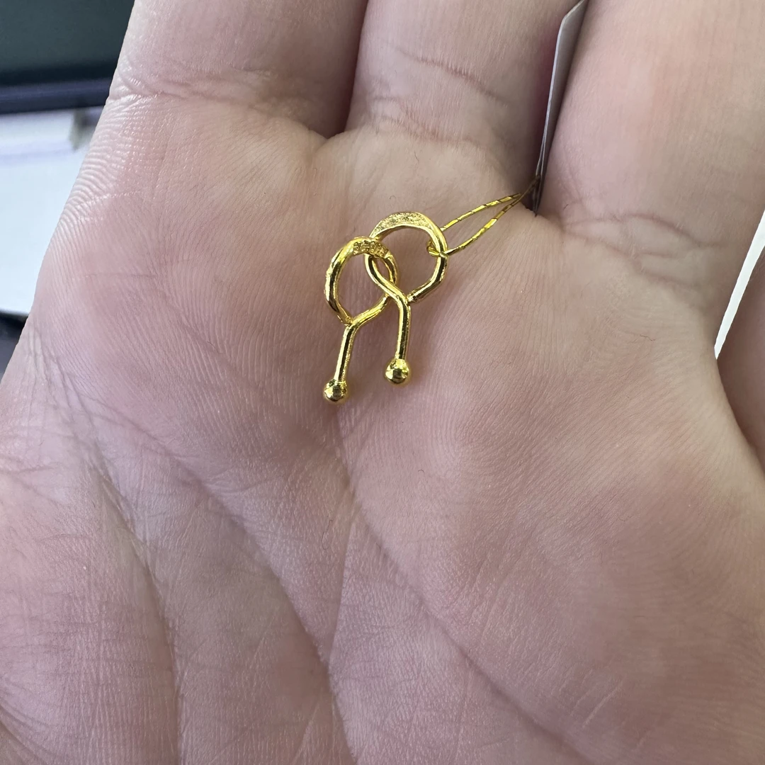 足金9999 卡2豆豆耳钉 0.906