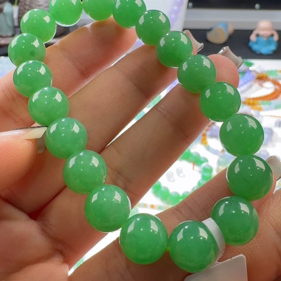 翡翠手链未镶嵌满阳绿手串卡10 强推！霸气！