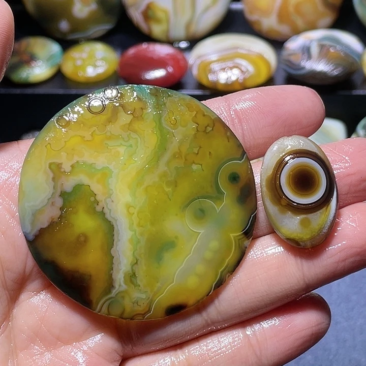 难***眸玛瑙/玉髓未镶嵌吊坠(不含链)