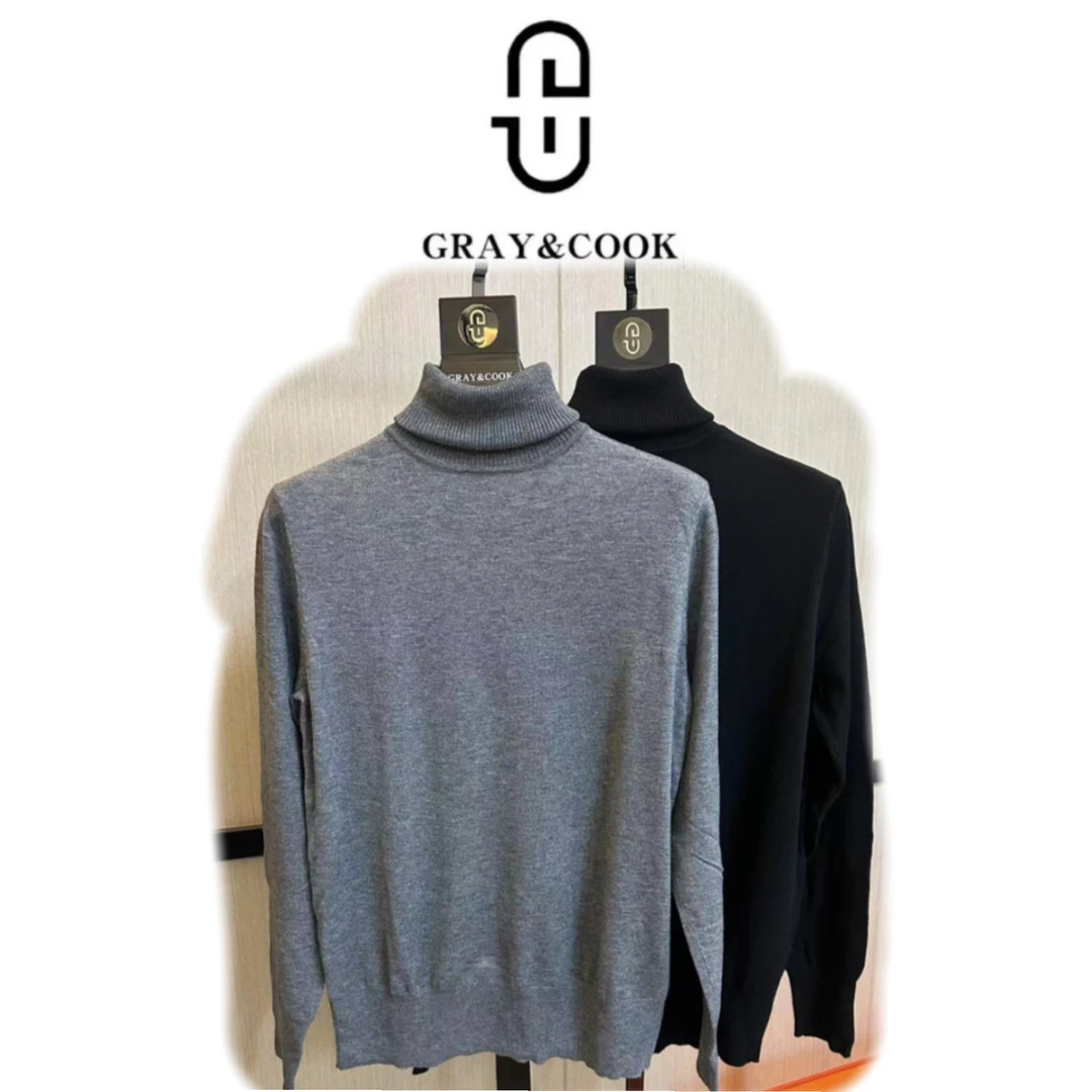 GRAY&COOK【超哥轻奢】时尚休闲高领毛衣打底羊毛衫Y2217