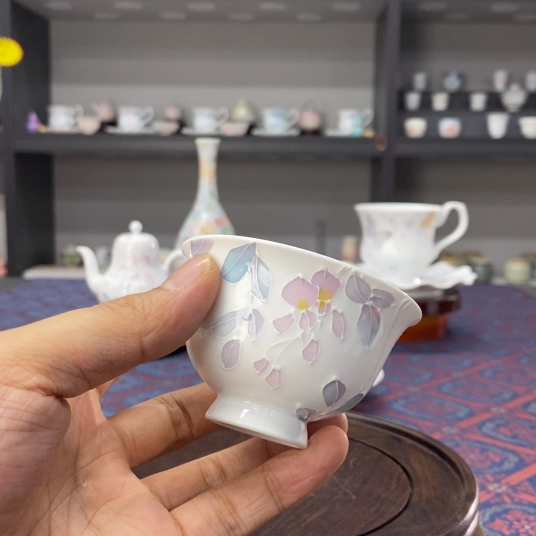 紫藤花釉下品茗杯