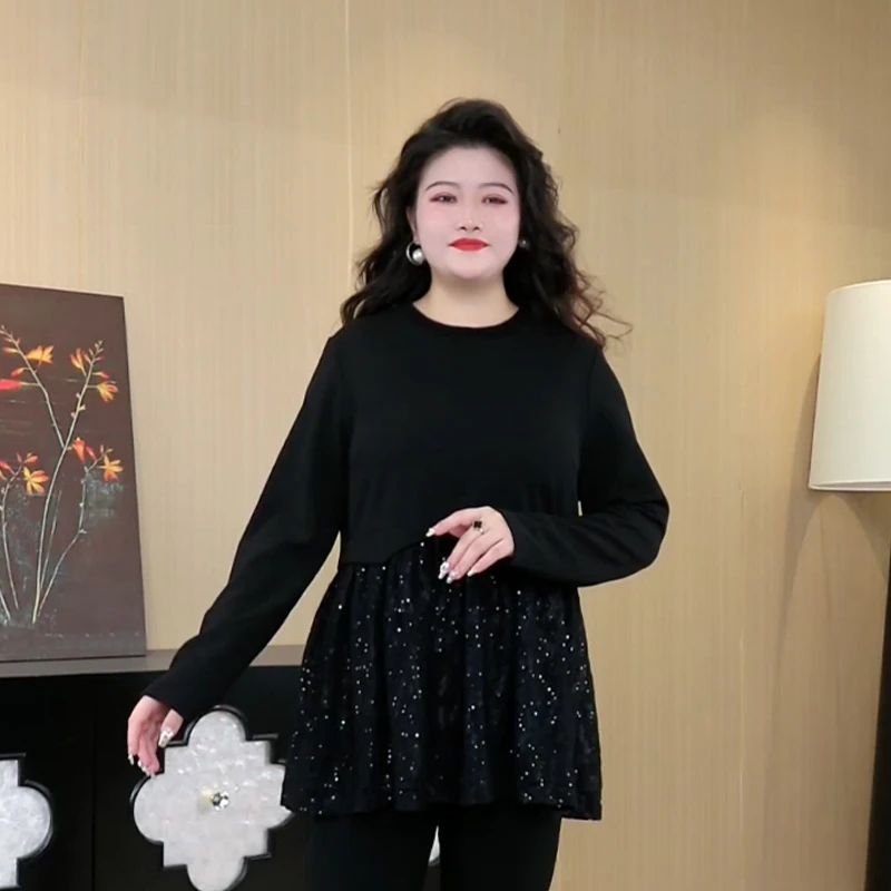 苏兰诺定制大码女装春季新款显瘦遮肉时尚百搭休闲减龄长袖ZB6509